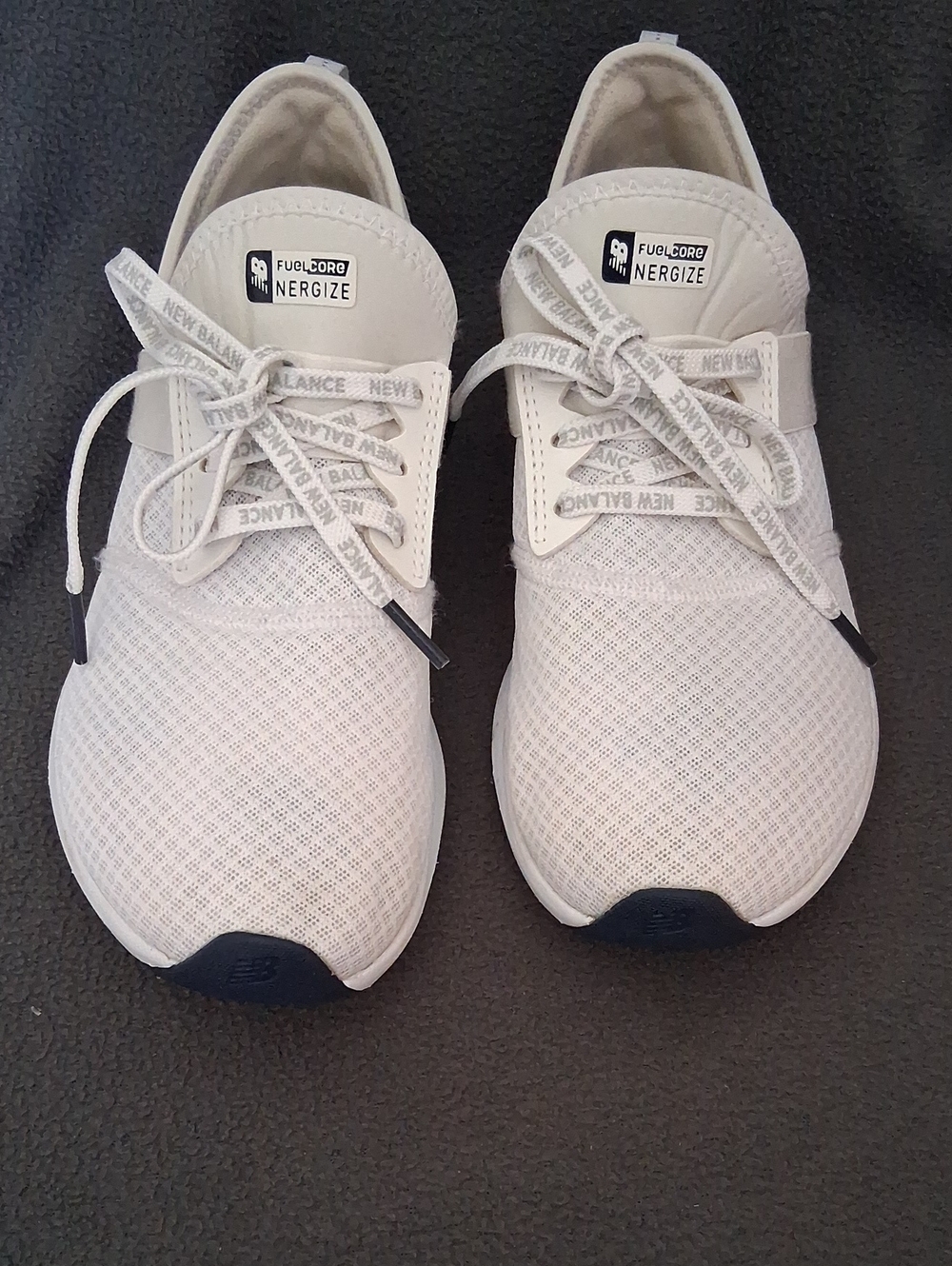 New Balance White Knit FuelCore Slip-On Sneakers